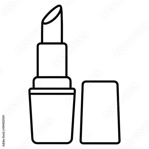 Vector illustration of a single open lipstick icon
