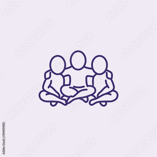 Mental Health Support Group Outline Icon