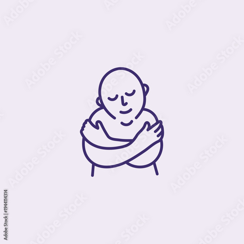 Self Hug Comfort Care Outline Icon