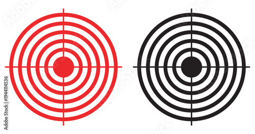 Target bullseye with concentric circles vector illustration flat design