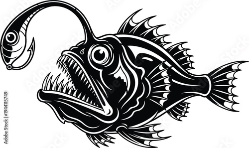 Anglerfish with lure on head