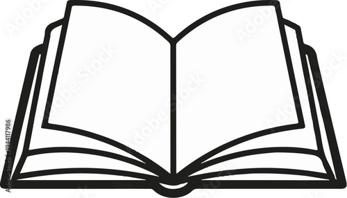 Open book with blank pages, illustration