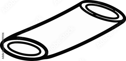 Simple black and white outline drawing of a hollow cylindrical tube