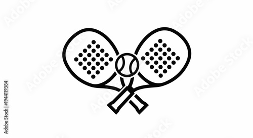 Two crossed rackets and a ball, sport icon