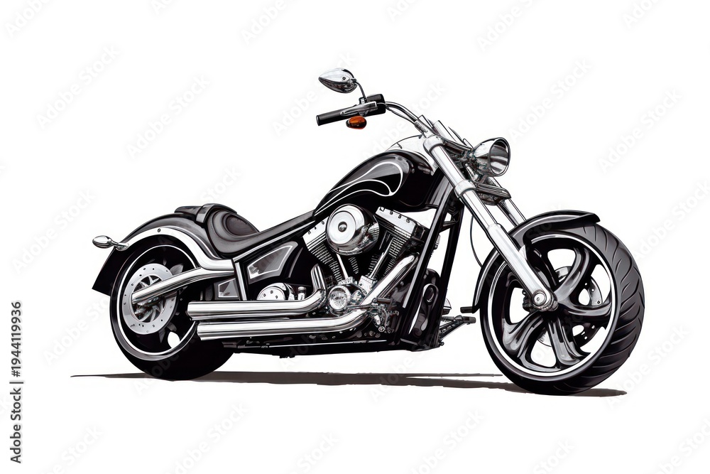 Obraz premium Motorcycle vehicle chopper drawing.