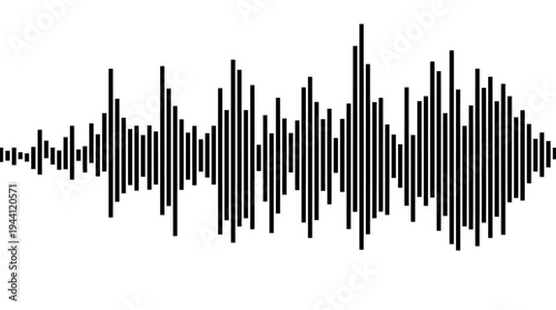 Abstract representation of sound waves illustrating audio frequency patterns in black and white