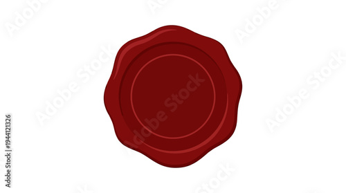 Red wax seal on a white background, symbolizing authenticity and tradition in correspondence