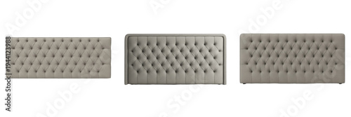Photos Collection of tufted fabric headboards for beds isolated on white