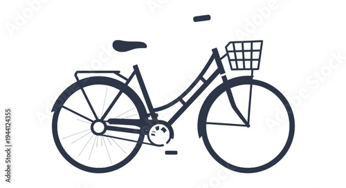 Classic Bicycle with Basket and Carrier.