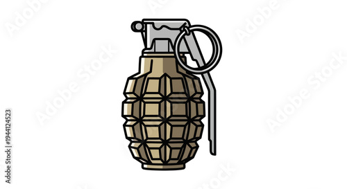 Hand Grenade Illustration Military Weapon.