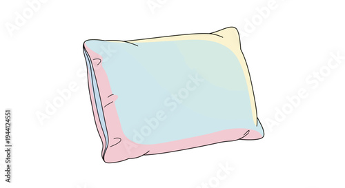 Pillow with Soft Pastel Colors and Buttons.