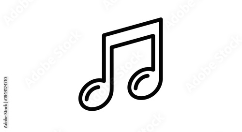 Simple Black Music Note Icon Design.
