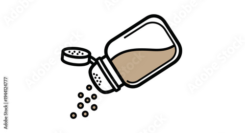 Salt Shaker Pouring Salt Grains Freely.