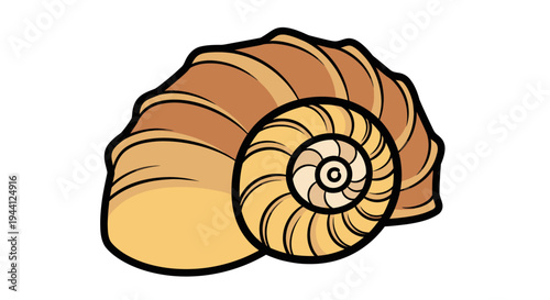 Illustration of a Croissant Pastry on White.