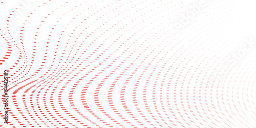 Vibrant dynamic red dot pattern forming an intricate abstract. illustration