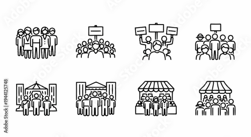 Collection of Protest and Demonstration Icons.