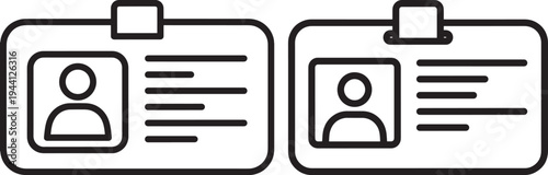 Two silhouette id badge icons