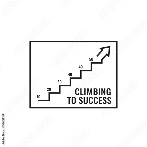 Climbing to Success Staircase Graph with Upward Arrow.