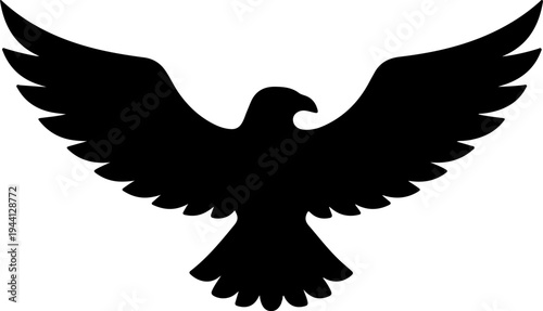 A large bird spreads its wide wings in flight against a plain background.