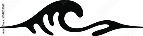 Dynamic Ocean Flow - Abstract Stylized Wave Element for Creative Visual Design