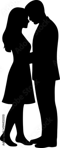 Romantic couple sharing a tender moment in love