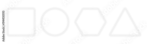 Bild auf Leinwand Rainbow neon frame set triangle square hexagon circle with luminous gradient and