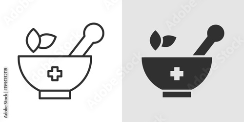 Herbal Medicine Icon representing natural remedies, plant-based treatments, holistic wellness, alternative medicine, and therapeutic herbal care.