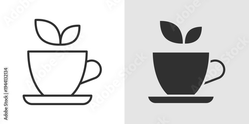 Herbal Tea Icon representing natural wellness, relaxation, healthy beverages, and therapeutic herbal infusions for overall wellbeing.