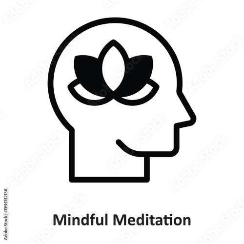 Mindful Meditation Vector icon which can easily modify or edit