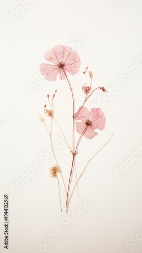 Real pressed spring flower petal plant pink.