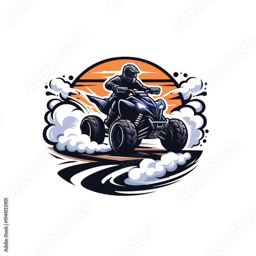 Offroad ATV Quad Bike Mascot