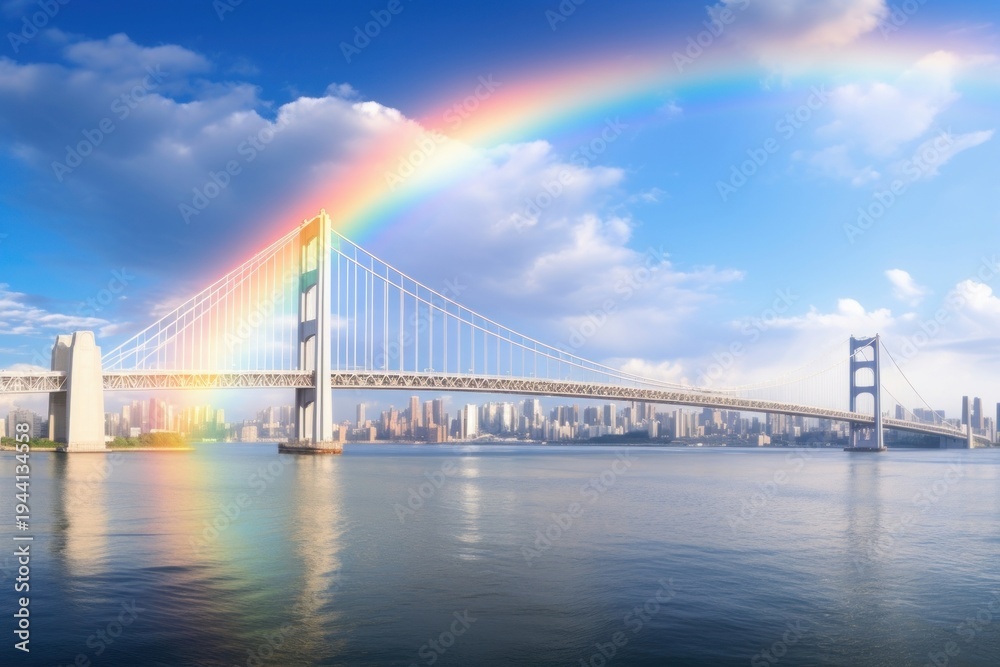 Fototapeta premium Rainbow nature bridge architecture.