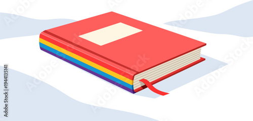 Hardcover book resting on a soft bed of white snow