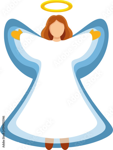 Wallpaper Mural Heavenly angel illustration with a golden halo and wide wings Torontodigital.ca