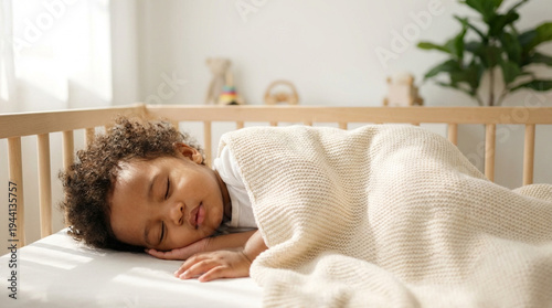 Baby sleeping in crib International Sleep Day childcare parenting education healthcare content design