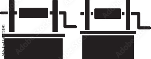 Silhouette of well icon, historical water source and retrieval system symbol