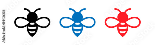 colorful cartoon bees with different facial expressions and colors