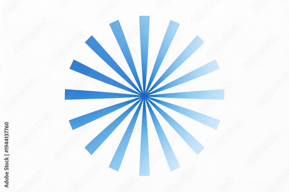 Obraz premium Blue radial lines on white background
