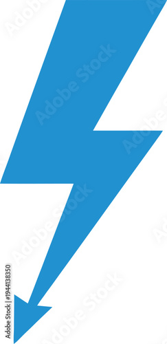 A blue lightning bolt icon on a white background