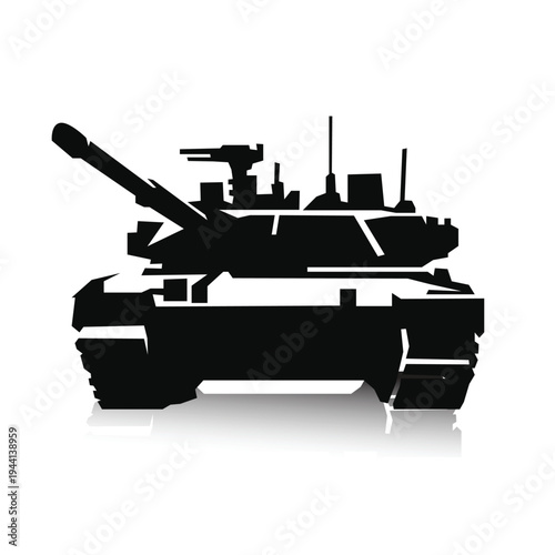 Front View Battle Tank Military Armored Vehicle