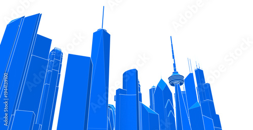 modern city panorama 3d illustration