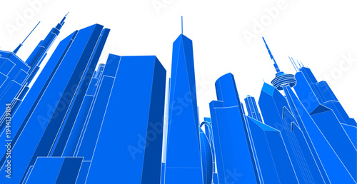 modern city panorama 3d illustration