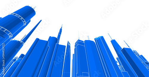 modern city panorama 3d illustration