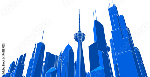 modern city panorama 3d illustration