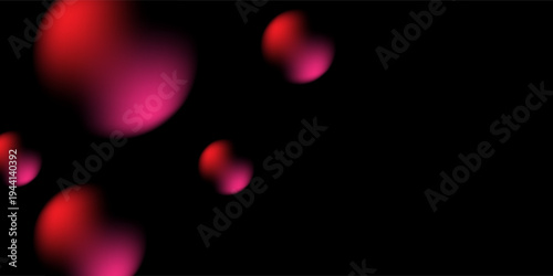 red creative spots on a black background in a minimalist style