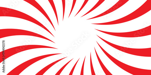 Circus background and spiral retro rays vector pattern. Vintage poster of red white sun or star burst radial lines with grunge texture, circus, carnival, summer fair or chapiteau backdrop,eps.10