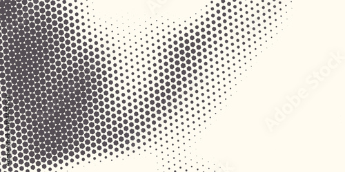 Hexagon Shapes Vector Abstract Geometric Technology Oscillation Wave Isolated on Light Background. Halftone Hex Retro Simple Pattern. Minimal 80s Style Dynamic Tech Wallpaper