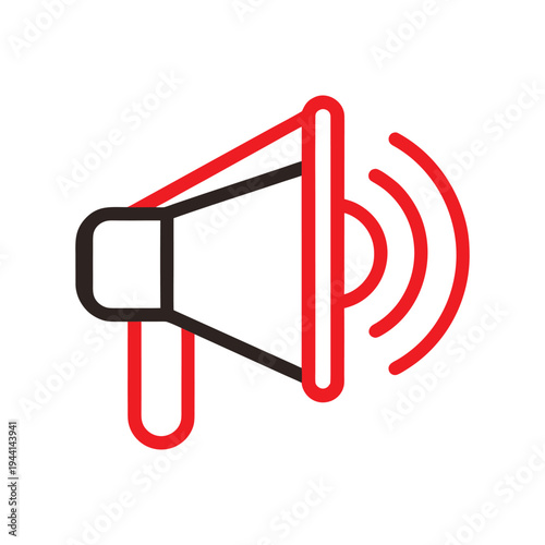 Audio loud noise and high volume speaker flat outline icon