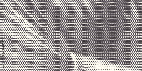 Hexagon Shapes Vector Abstract Geometric Technology Oscillation Wave Isolated on Light Background. Halftone Hex Retro Simple Pattern. Minimal 80s Style Dynamic Tech Wallpaper