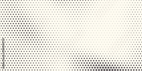 Hexagon Shapes Vector Abstract Geometric Technology Oscillation Wave Isolated on Light Background. Halftone Hex Retro Simple Pattern. Minimal 80s Style Dynamic Tech Wallpaper